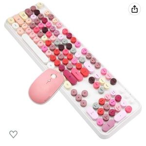 SADES V2020 Wireless Keyboard NO MOUSE cute pink Keyboard with Round Keycaps